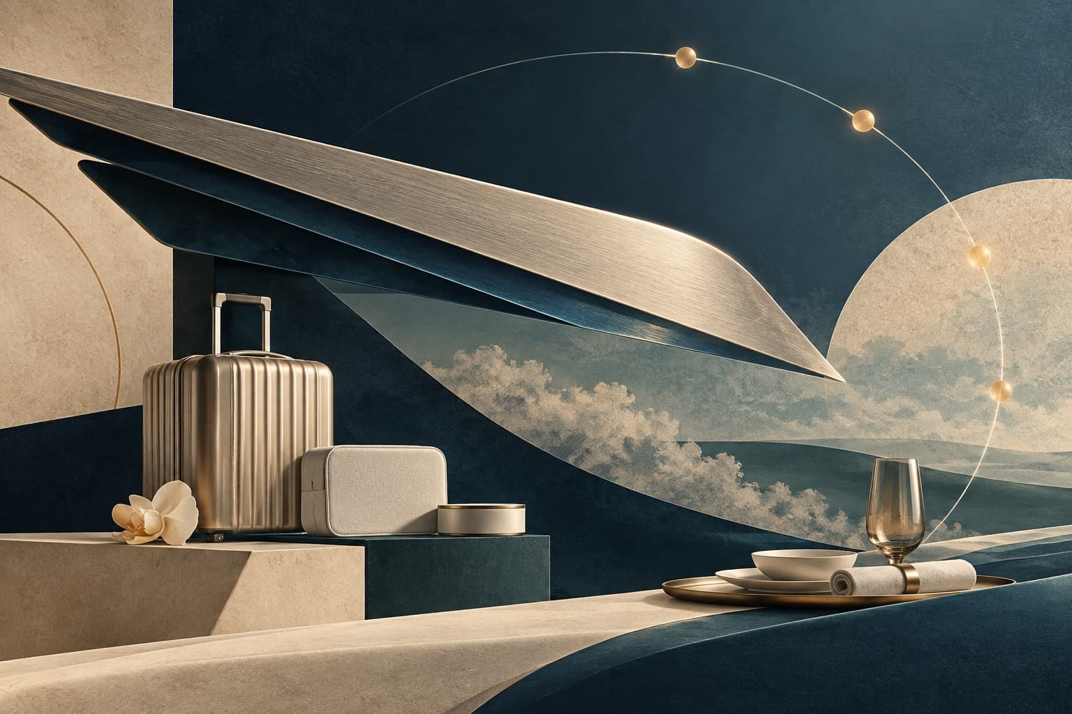 Minh họa biên tập AI về hoạt động chính của Vietnam Airlines (Du lịch & Giải trí); không phải ảnh doanh nghiệp, nhà máy hay sự kiện có thật.