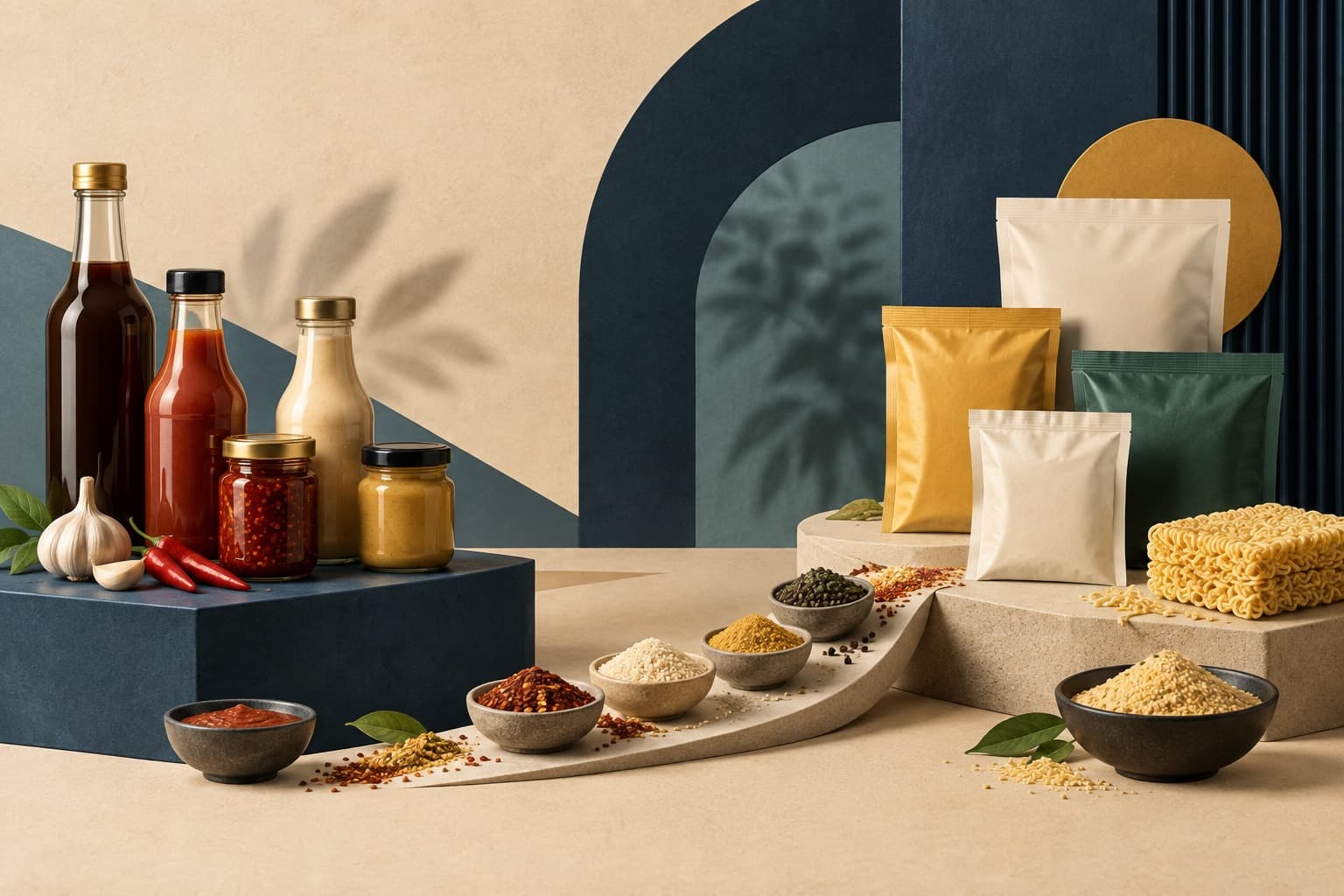 Minh họa biên tập AI về hoạt động chính của Tiêu Dùng Masan (Sản xuất thực phẩm); không phải ảnh doanh nghiệp, nhà máy hay sự kiện có thật.